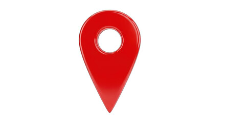Red map pin locator icon symbolizing a geographic destination or point of interest transparent background