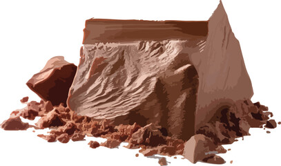 Brown Chocolate Blocks Cocoa Powder Pieces vector