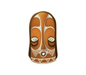 Tribal face mask. Isolated objects over white background. Vector illustration.