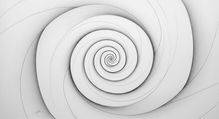 Obraz premium Hypnotic pencil drawing of a mesmerizing, infinite spiral creating a sense of depth and wonder