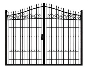 Ornate black metal double gates (1)
