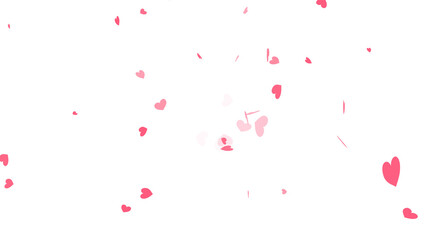 Delicate pink hearts scattered across the frame, ideal for romantic themes, Valentine's Day, and weddings. High-quality graphic element with a transparent background for versatile use.