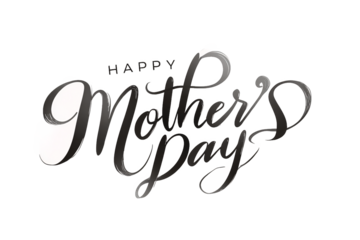 Happy Mother's Day calligraphy lettering, isolated on white transparent background