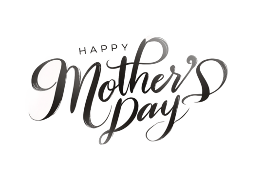 Happy Mother's Day calligraphy lettering, isolated on white transparent background
