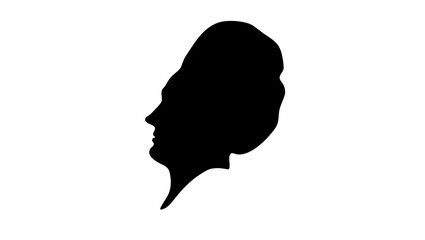 Sophie von La Roche portrait, black isolated silhouette