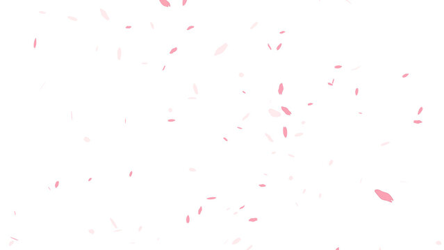 Pink cherry blossom petals gently falling down, creating a beautiful and romantic shower of sakura flowers. This realistic isolated overlay element features a transparent background for easy use.