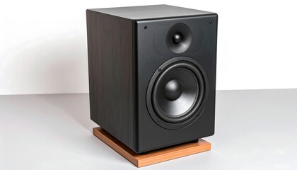 Fototapeta premium Modern speaker with wooden base