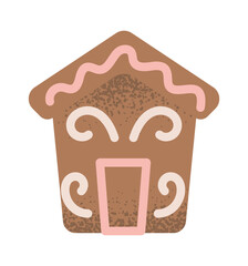 Geometric gingerbread house Christmas cookie