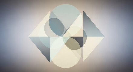 Modern geometric abstract design with soft pastel circles and triangles creating a sophisticated, clean aesthetic for branding.