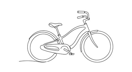 Minimalist line art bicycle ready for outdoor adventures, promoting healthy lifestyle and sustainable transport