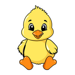 Cute duckling line art vector for t shirt design.