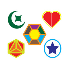 set of colorful geometric shapes