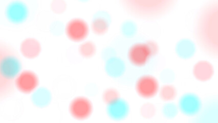 Abstract background with vibrant floating circles in red, cyan, and white. Modern digital art pattern with neon glow effect. Isolated on a transparent background for easy compositing. Bokeh.