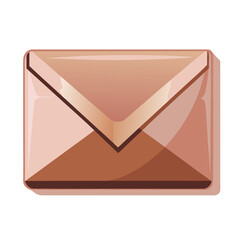 Elegant rose gold envelope design with glossy finish