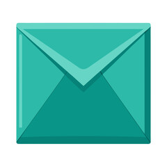 Glossy teal envelope vector design with subtle shine