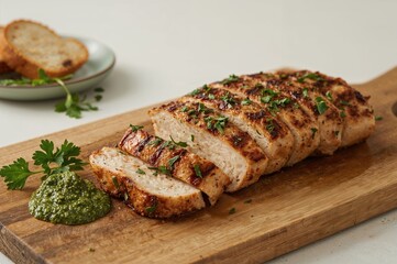Grilled Chicken Breast with Chimichurri Sauce, Ready to Serve