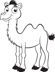 Cute cartoon camel isolated on white background