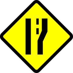 Indonesian Road Sign : Lane Reduction Right Lane Sign