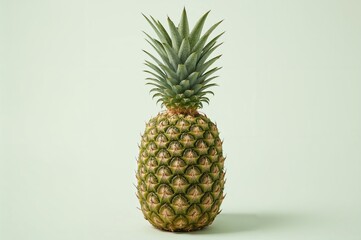 Large green pineapple with sweet flavor on a natural background, food, summer, foliage, beauty, fruit, garden, green, color