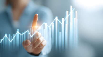 business woman drawing graph on whiteboard