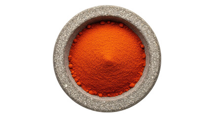 Isolated Ground Paprika in Stone Bowl