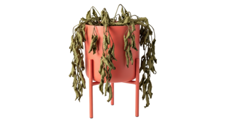 Isolated Dead Plant in Pot