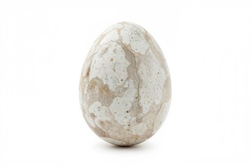 Close-up of a Howlite stone shaped like an egg