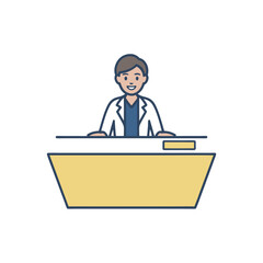 Obraz premium Smiling professional offering dedicated online support and digital assistance, embodying excellent virtual service for modern banking or digital customer engagement