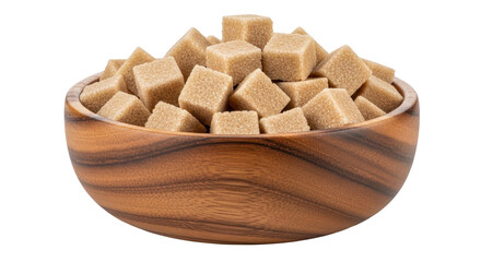 Isolated brown sugar cubes in bowl