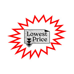 Lowest price starburst sale tag with downward arrows