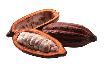 the whispering secrets of the cocoa beans isolated on white background png, ai generated.