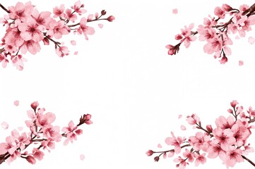 Fototapeta premium Frame adorned with cherry blossoms