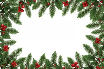 Festive backdrop featuring green foliage and space for holiday messages