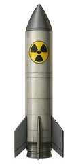Realistic Nuclear Missile Illustration on Transparent Background