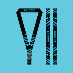 Corporate, school lanyard mockup with futuristic style