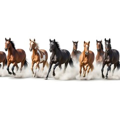 Obraz premium group of horses on the farm