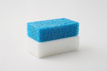 White background with blue sponge