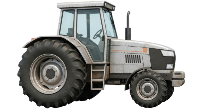 Isolated Gray Tractor