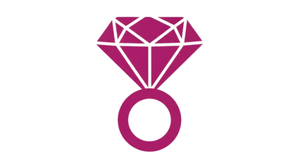 Isolated Purple Diamond Ring Icon