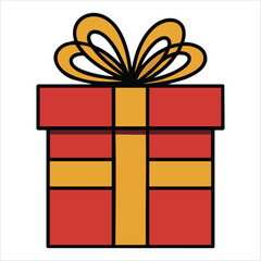 holiday gift box hand drawn illustration