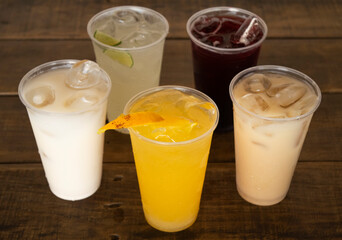 AGUAS FRESCAS JAMAICA HORCHATA LIMON NARANJA Y CEBADA