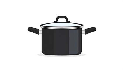 Simple illustration of a black pot with a lid