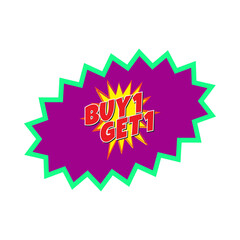 Buy one get one free sale burst