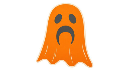 Isolated Orange Ghost Cartoon