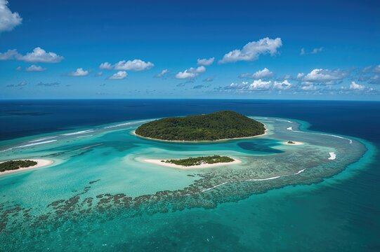 Aerial view of a coastal region near the Tweed Coast in Northern NSW featuring Cook Island