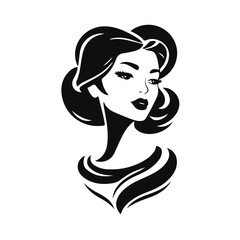 Elegant woman silhouette, female vector, beauty salon logo, lady face outline, stylish girl head design	