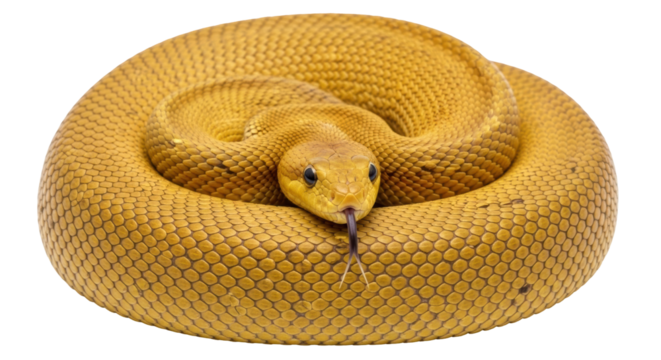 Isolated coiled rattlesnake