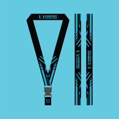 Corporate, school lanyard mockup with futuristic style