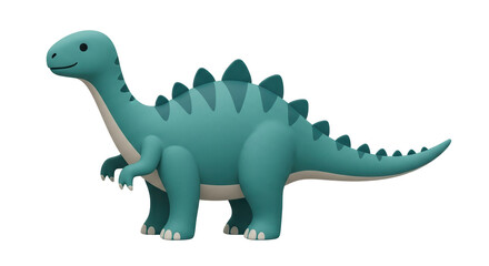 Isolated Cartoon Stegosaurus Dinosaur