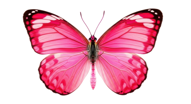 Isolated Pink Butterfly with Open Wings